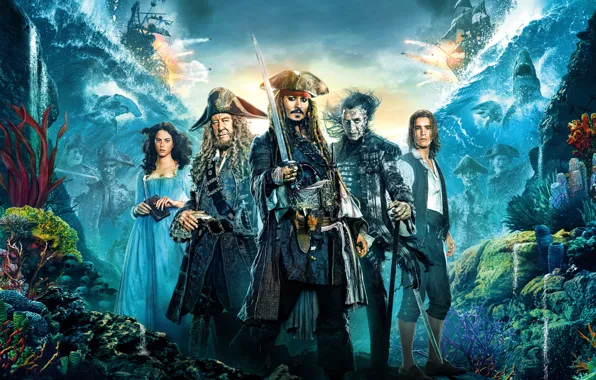 Johnny Depp, Jack Sparrow, Pirates of the Caribbean: Dead Men Tell No Tales, Dead men …