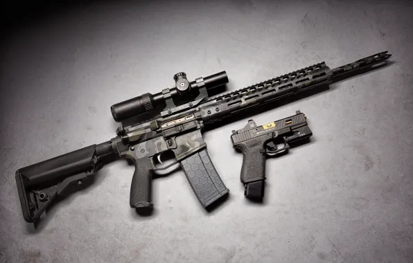 Gun, weapons, optics, glock, assault rifle