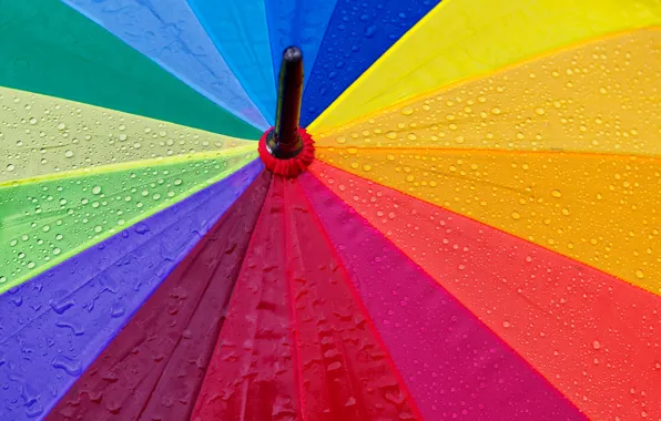 Colorful, rainbow, wet, rain, close-up, umbrella, macro, textures