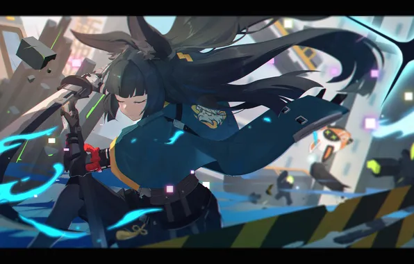Girl, weapons, katana, the battle, ears, zenless zone zero, bangboo, hoshimi miyabi