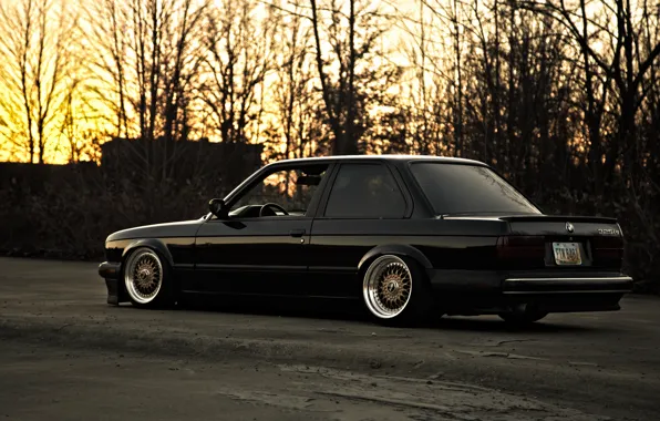 Black, BMW, BMW, profile, black, e30, 325si