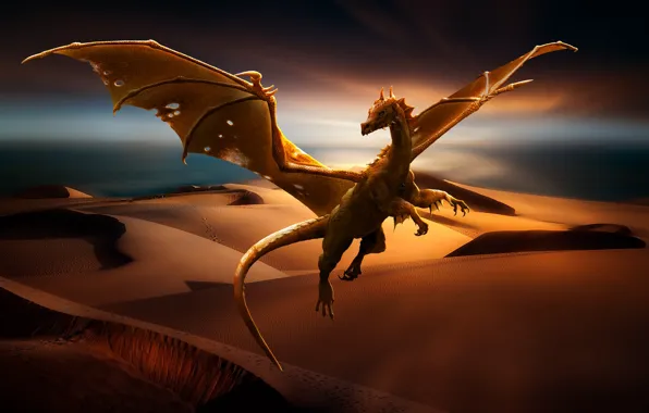 Sand, nature, desert, dragon, fantasy