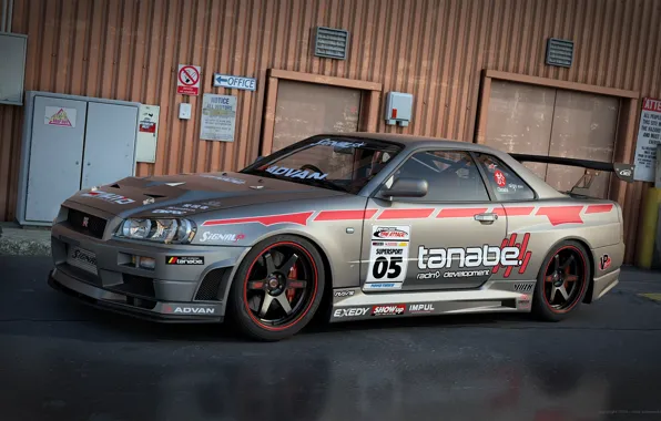 Nissan, Nissan, Car, Skyline, R34, Skyline, Racing, by Dangeruss