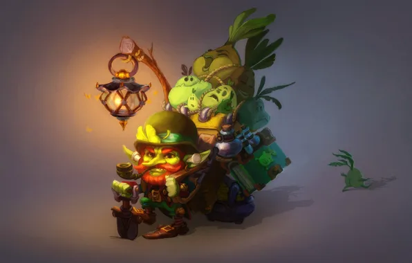 Fantasy, art, leprechaun, Olga Skolz, Character concept art. Leprechaun - mandrake hunte