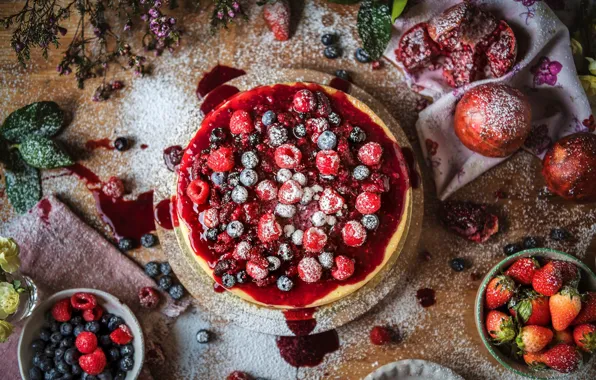 Picture berries, pie, sugar