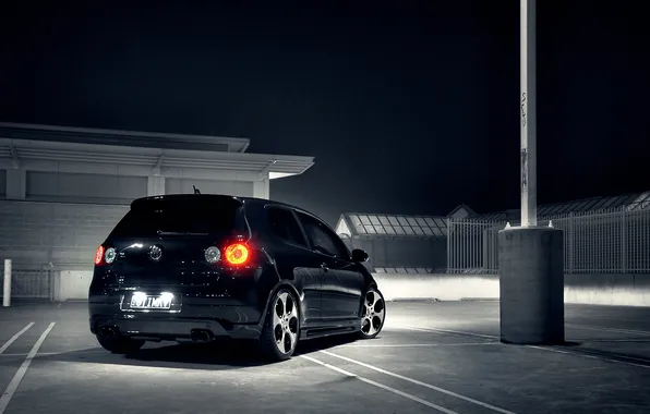 Picture lights, Night, Volkswagen, City, cars, auto, wallpapers, Golf