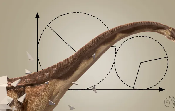 Abstraction, dinosaur, geometric shapes