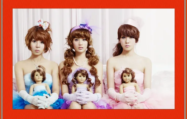 Girls, trio, poster, Asian girls, poster, dolls, Orange Caramel, trio