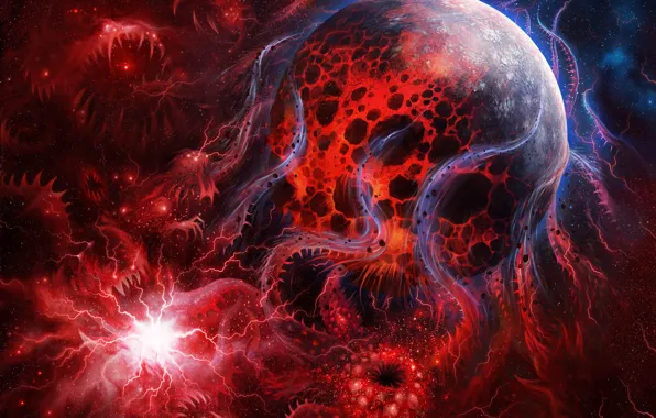 Picture space, red, art