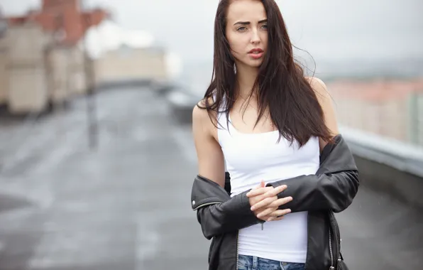 Look, girl, face, background, hair, jacket, Vika