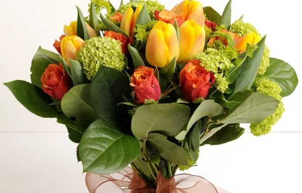 Picture flower, flowers, roses, bouquet, tulips, beautiful