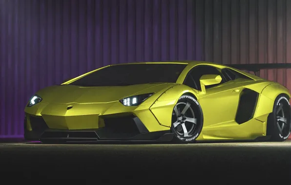 Auto, Green, Machine, Car, Supercar, Aventador, Lamborghini Aventador, The front