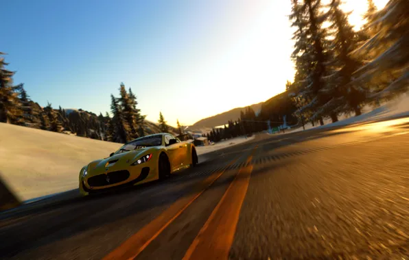 Car, game, maserati, granturismo, the crew, circuit, amarela