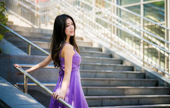 Picture dress, ladder, steps, Asian