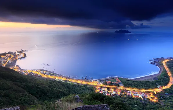 The city, the ocean, Bay, Taiwan, Taipei County