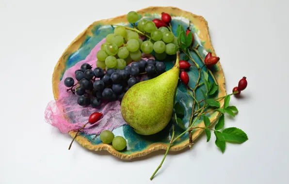 Picture plate, briar, pear, fruit