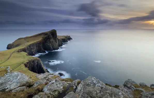 Picture shore, the evening, sea
