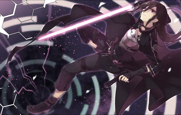 Anime, art, guy, lightsaber, Sword art online, Sword Art Online, Kirito