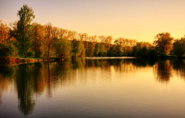 Autumn, nature, lake, Park