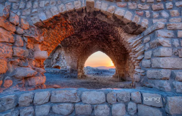 Picture sunset, the ruins, ruins, Israel, Safed