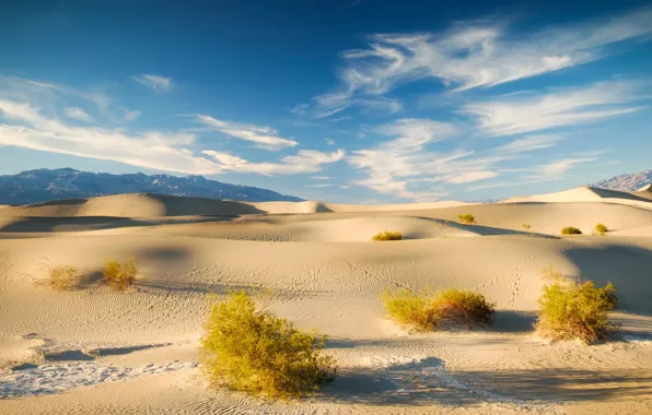 Sand, the sky, clouds, dunes, CA, USA, California, Death Valley