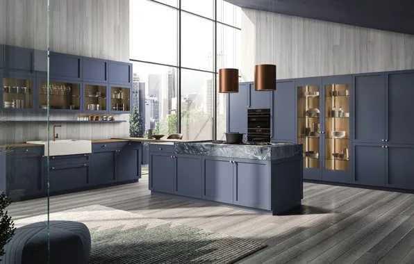 Style, interior, kitchen, penthouse, Italian design, Meshapolis