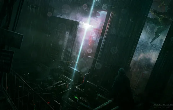 Picture landscape, the city, fantasy, rain, art, KuldarLeement