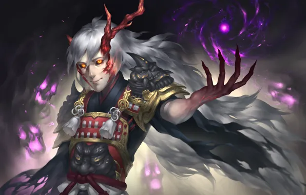 Hand, the demon, art, armor, onmyoji, ibaraki douji