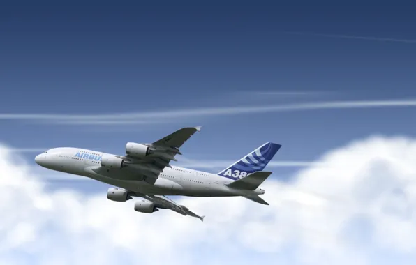 Sky, clouds, airbus, plane, aviation