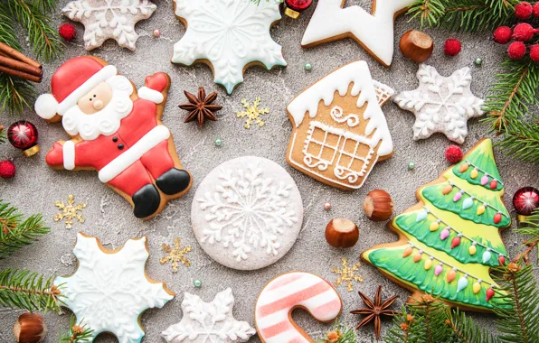 Decoration, New Year, Christmas, christmas, wood, merry, cookies, decoration