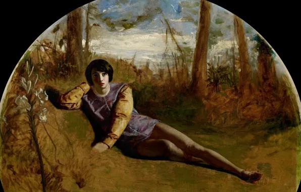 Flowers, nature, Arthur Hughes, The young poet