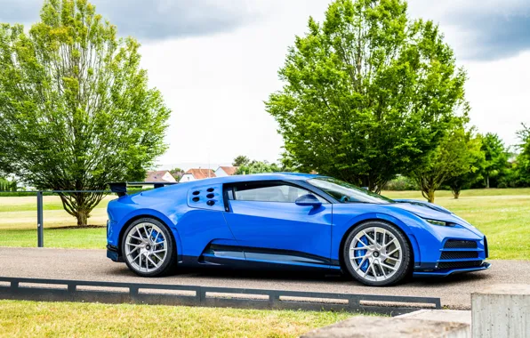 Bugatti, blue, hypercar, One hundred and ten, Bugatti Centodieci