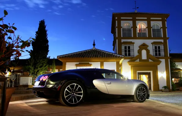 Night, Machine, Bugatti, Light, Veyron, Car, Bugatti Veyron, Car