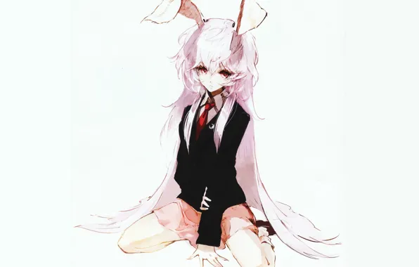 Wallpaper tie, touhou, white hair, traveling and keeping inaba, touhou ...