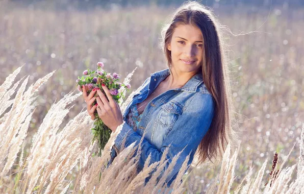 Picture summer, flowers, mood, girl