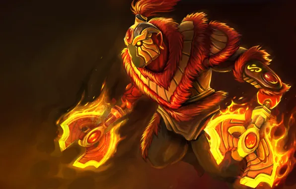 Picture weapons, art, Ember Spirit, Xin, warrior, mask, Dota 2