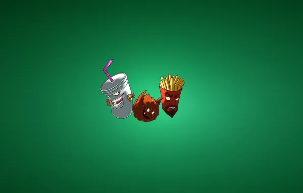 Minimalism, Aqua Teen Hunger Force, Meatball, Frylock, fries, Meatwad, ATHF, Master Shake