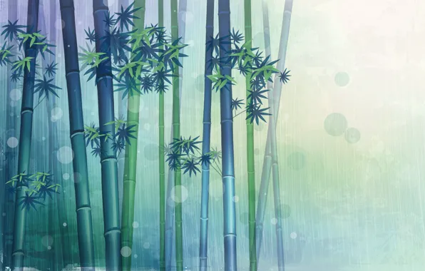 Background, figure, bamboo