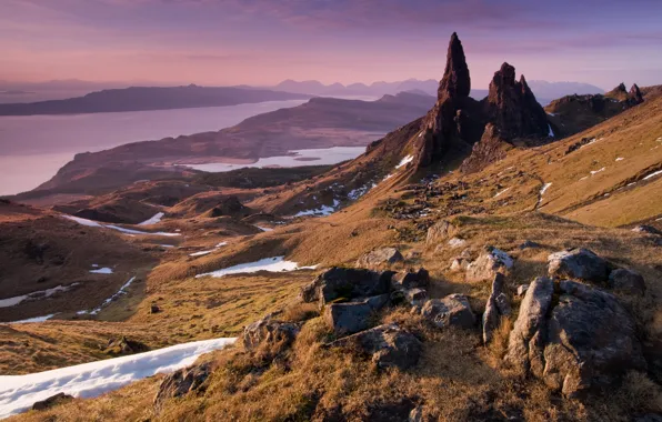 Water, mountains, nature, rocks, Scotland, Europe, rocks, Scotland