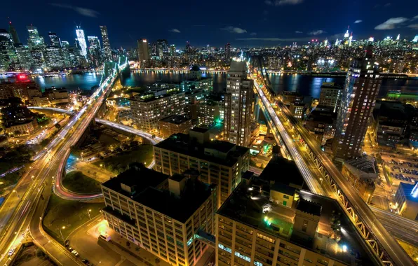 Night, lights, lights, new York, new york, street, usa, manhattan