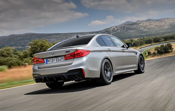 Picture asphalt, grey, BMW, sedan, side view, 4x4, 2018, four-door