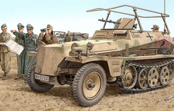 Germany, APC, the Wehrmacht, Ron Volstad, Gripping, Special motor vehicle 250, half-track, DAK