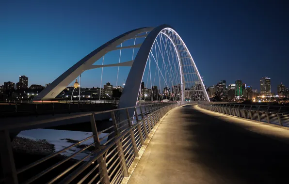 Picture bridge, lights, backlight, Canada, Edmonton, Edmonton