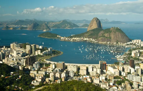 The city, pier, Bay, Brazil, Rio de Janeiro