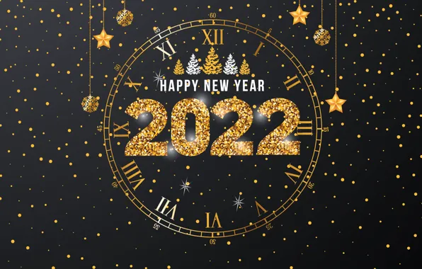 Winter, snowflakes, background, holiday, watch, Christmas, New year, decoration
