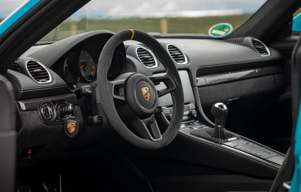 Key, Porsche, Salon, Cayman, The wheel, GT4, 2019, Porsche 718 (982) Cayman GT4