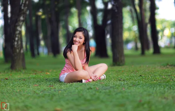 Picture summer, girl, smile, mood, Asian