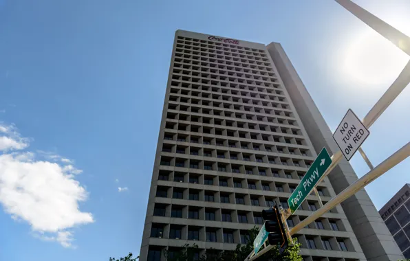 The sky, the building, skyscraper, cloud, traffic light, index, USA, USA