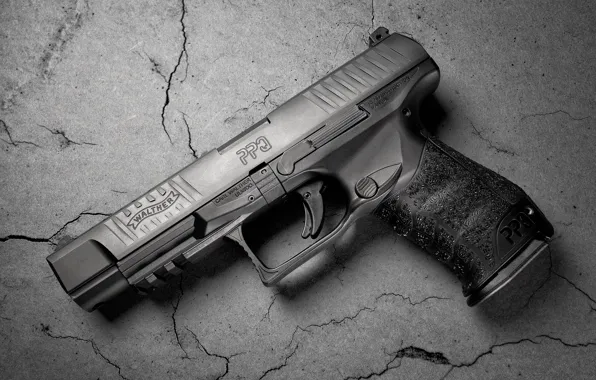 Cracked, gun, weapons, background, Walther PPQ