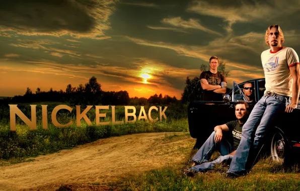 Picture machine, sunset, the evening, America, rock band, nickelback